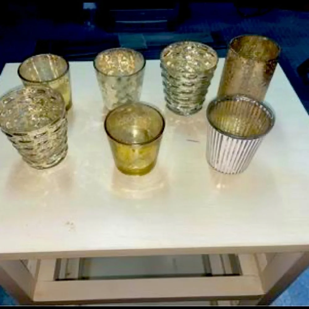 WEST ELM mercury glass votive holders
